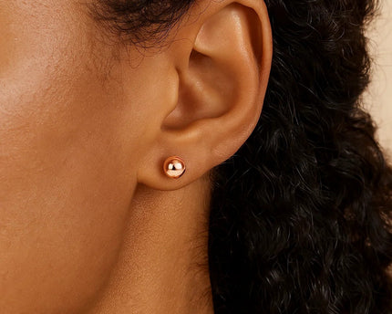 14k Rose Gold Round Stud Earrings (5mm)