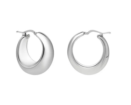 Sterling Silver Sculpted Hoop Earrings