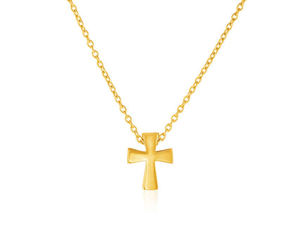 14k Yellow Gold with Cross Pendant