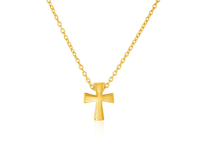 14k Yellow Gold with Cross Pendant