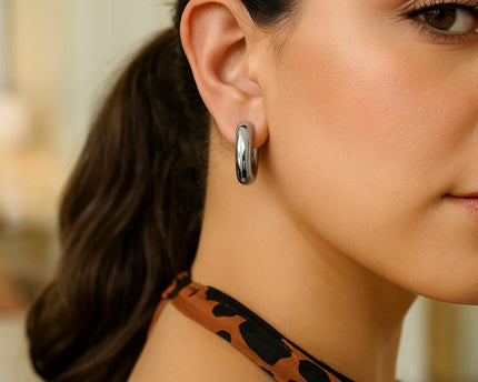 Sterling Silver Round Hoop Earrings