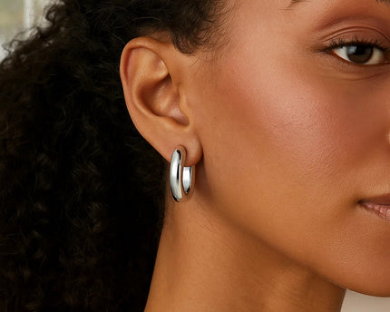 Sterling Silver Round Hoop Earrings