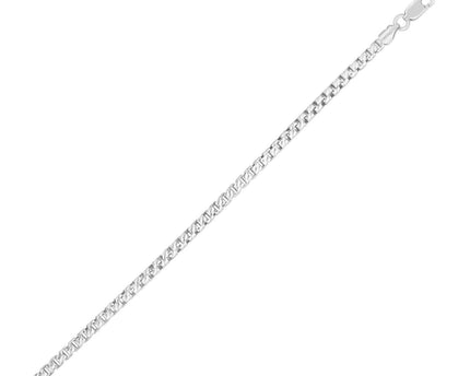 Sterling Silver Rhodium Plated Rockstar Cut Round Box Chain (2.90 mm)