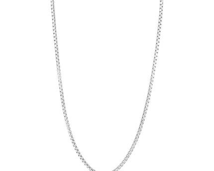 Sterling Silver Rhodium Plated Rockstar Cut Round Box Chain (2.90 mm)