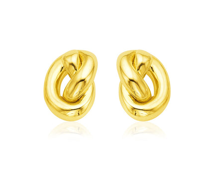 14k Yellow Gold Polished Knot Earrings