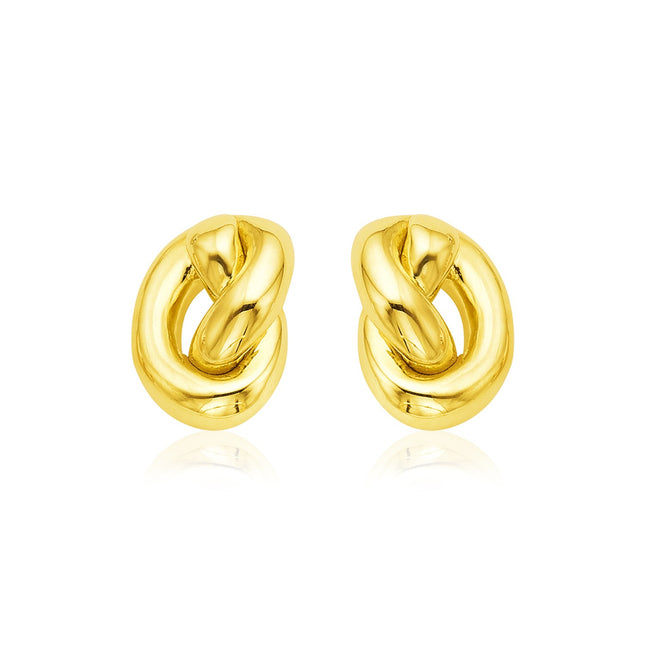 14k Yellow Gold Polished Knot Earrings