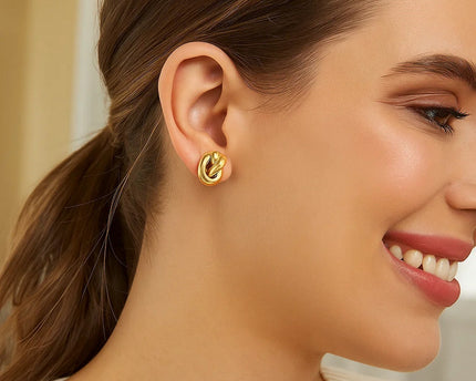 14k Yellow Gold Polished Knot Earrings