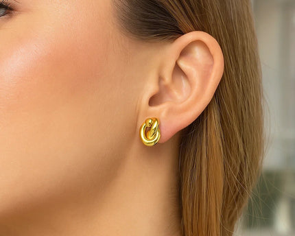 14k Yellow Gold Polished Knot Earrings