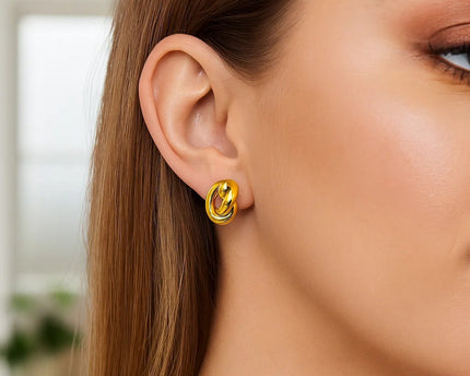 14k Yellow Gold Polished Knot Earrings