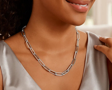 Sterling Silver Paperclip Chain Necklace
