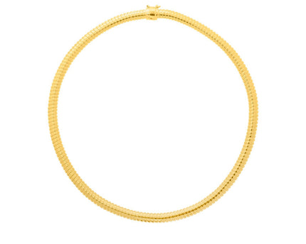 Sterling Silver Gold Plated Silver Tubogas Fancy Necklace