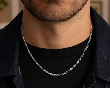 Sterling Silver Rhodium Plated Rolo Chain (4.70 mm)