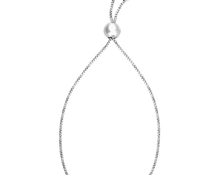 Adjustable Bar Bracelet with Cubic Zirconia in Sterling Silver (1.20 mm)