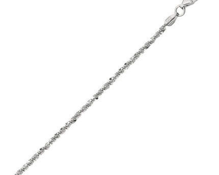 Sterling Silver Rhodium Plated Sparkle Anklet