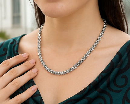 Sterling Silver Rolo Link Necklace