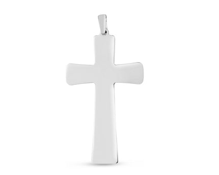 Sterling Silver Rhodium Plated Crusader Cross Pendant