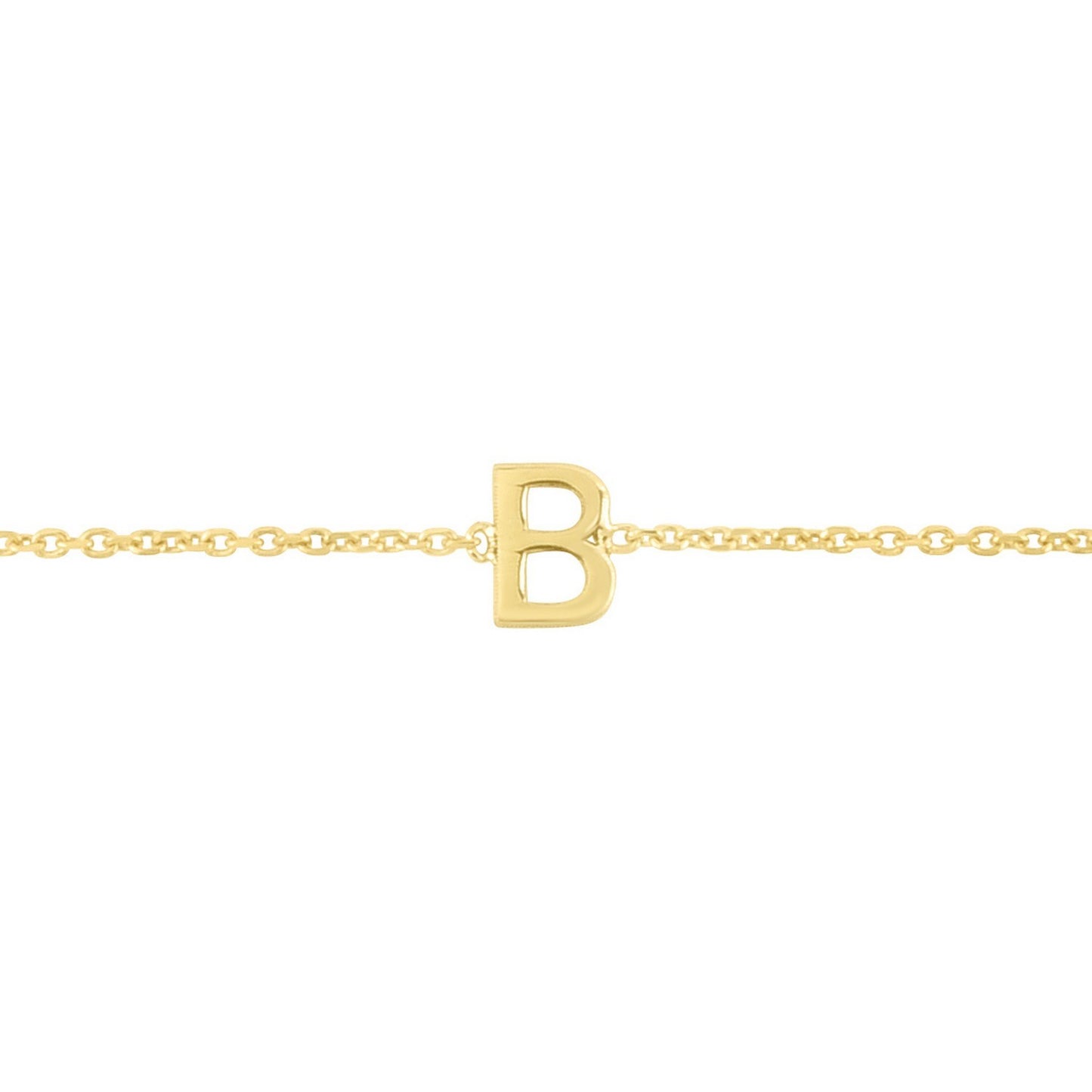 14K Yellow Gold Mini Initial B Bracelet