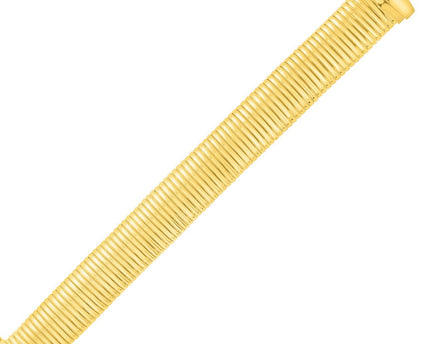 Sterling Silver Yellow Gold Plated Thick Tubogas Bracelet (16.00 mm)
