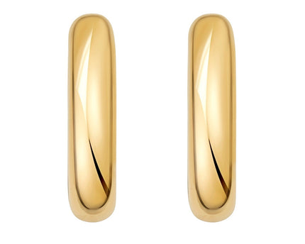 Sterling Silver Yellow Gold Plated Round Hoop Earrings