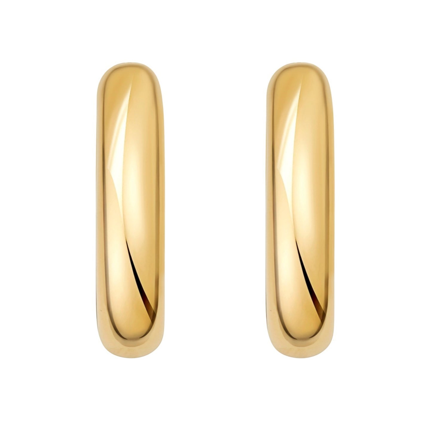 Sterling Silver Yellow Gold Plated Round Hoop Earrings
