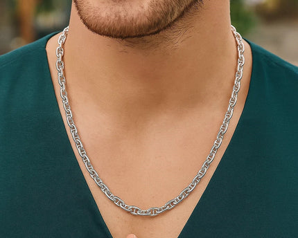 Sterling Silver Anchor Chain Necklace (4.30 mm)