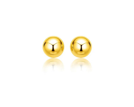 14k Yellow Gold Spherical Stud Earrings (8mm)