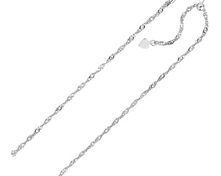 Sterling Silver 1.5mm Adjustable Singapore Chain (1.50 mm)
