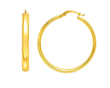 Medium Wedding Hoop Earrings in 14K Yellow Gold