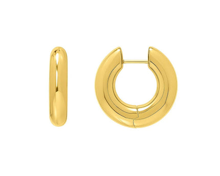 Medium Round Electroform Hoop Earrings in 14K Yellow Gold