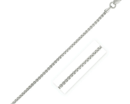 Sterling Silver Rhodium Plated Round Box Chain (1.30 mm)
