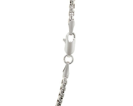 Sterling Silver Rhodium Plated Round Box Chain (1.30 mm)