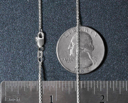 Sterling Silver Rhodium Plated Round Box Chain (1.30 mm)