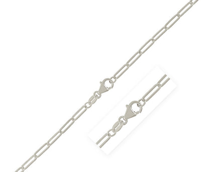 Sterling Silver Rhodium Plated Paperclip Chain (2.50 mm)