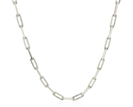 Sterling Silver Rhodium Plated Paperclip Chain (2.50 mm)