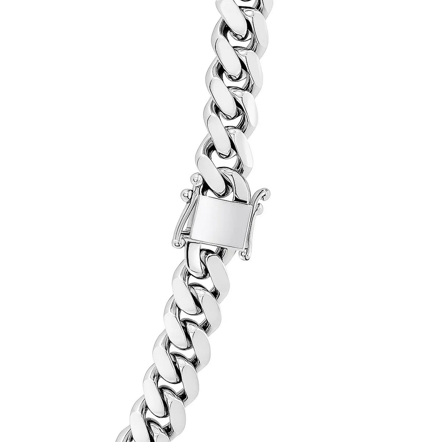 Sterling Silver Rhodium Plated Miami Cuban Chain (9.80 mm)