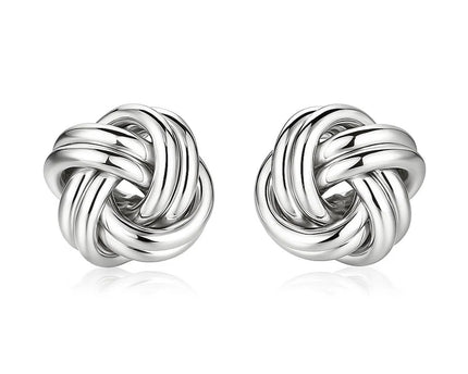 Sterling Silver Polished Two Strand Love Knot Earrings(13mm)