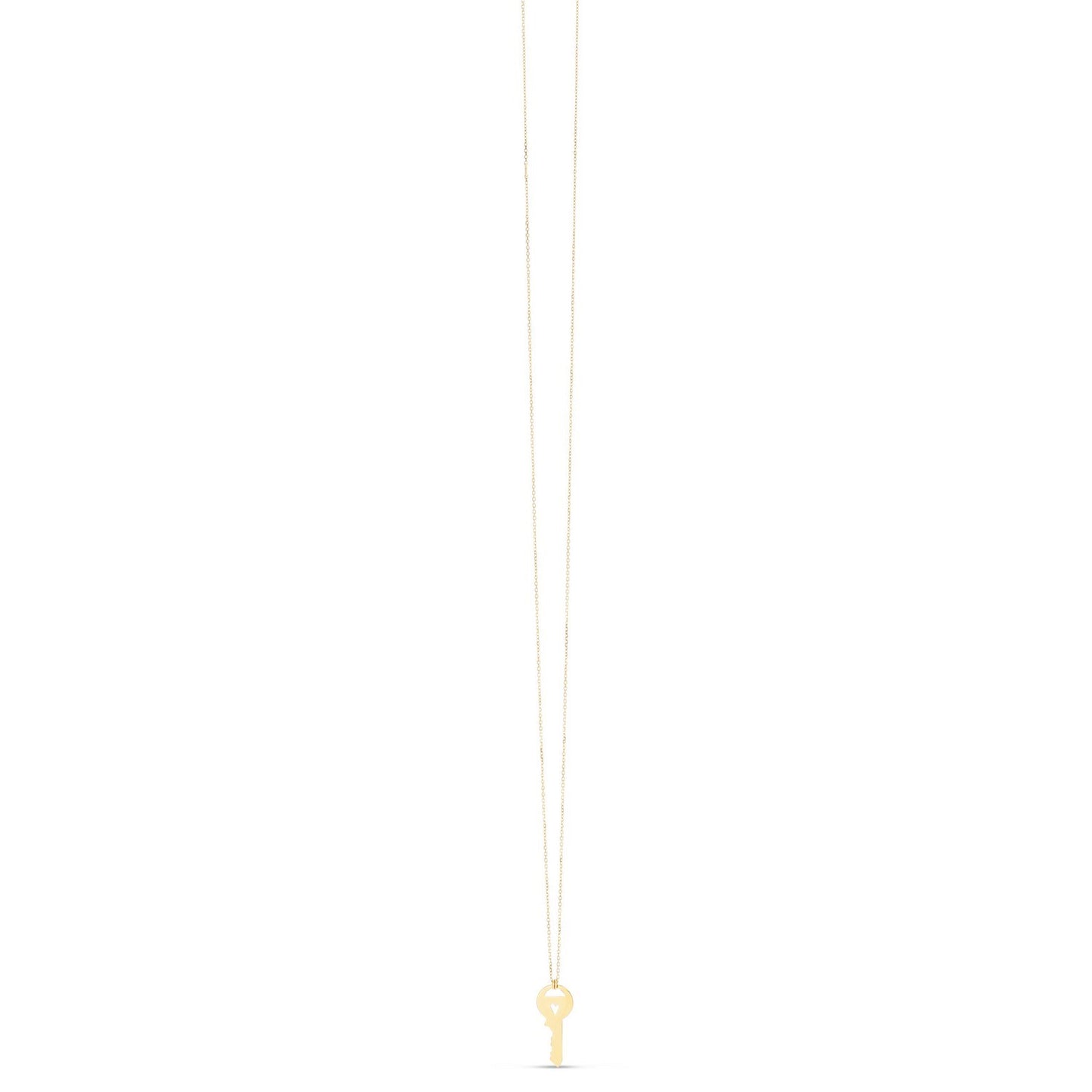 14K Yellow Gold Triple Heart Key Necklace