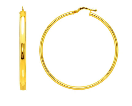 Large Wedding Hoop Earrings in 14K Yellow Gold