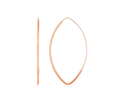 14k Rose Gold Polished Long Marquise Motif Earrings