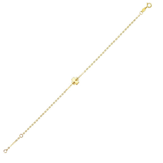 14K Yellow Gold Clover Bracelet