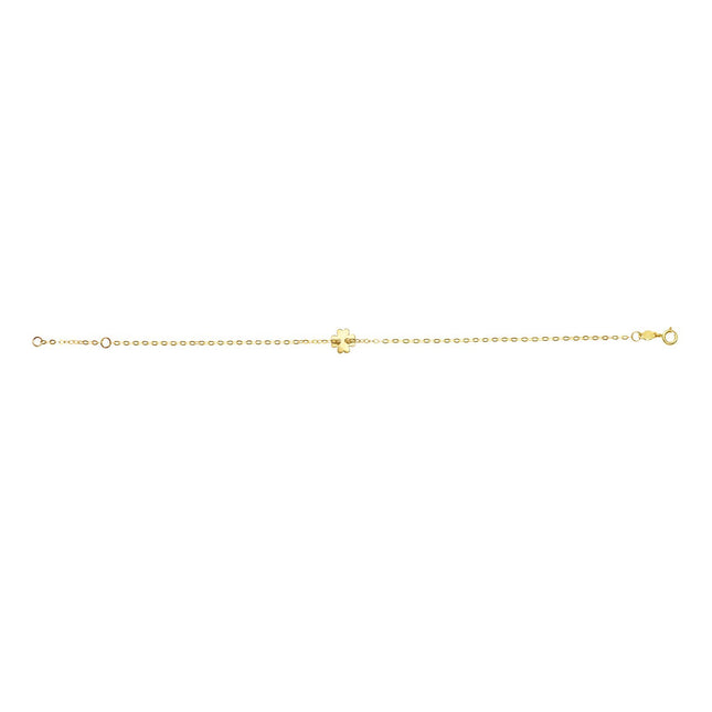 14K Yellow Gold Clover Bracelet