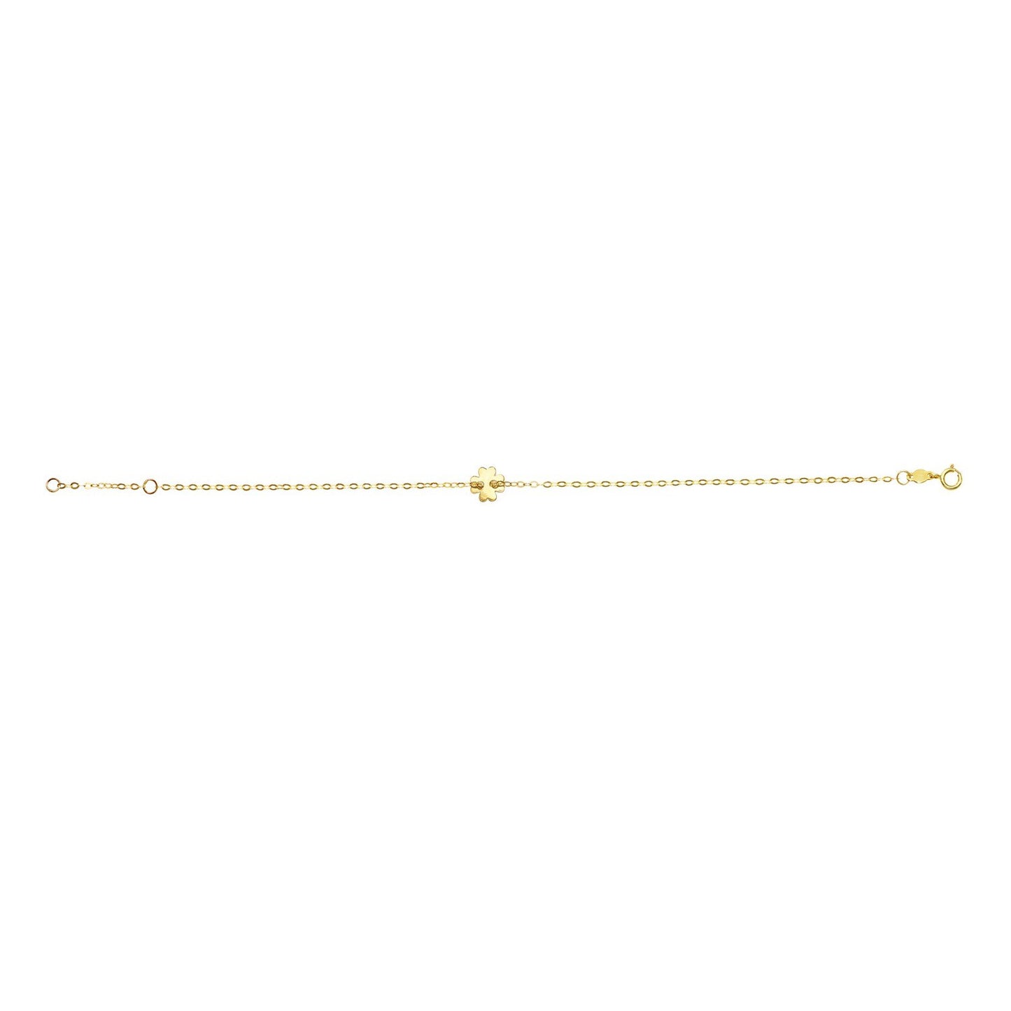 14K Yellow Gold Clover Bracelet