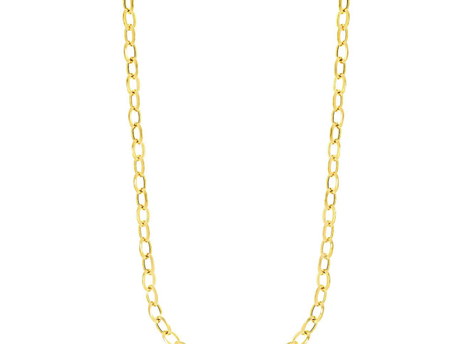 14k Yellow Gold Cable Chain Style Polished Necklace