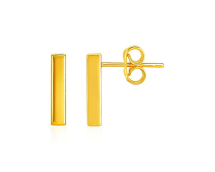 Bar Post Earrings in 14k Yellow Gold