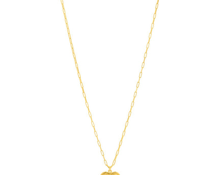 Sterling Silver Gold Plated Puffed Heart Pendant