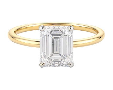 2 Carat Emerald Lab Grown IGI G/VS1 Diamond Solitaire Ring in 10K Yellow Gold