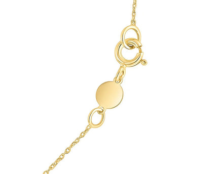 14K Yellow Gold Mini Diamond I Initial Pendant Necklace