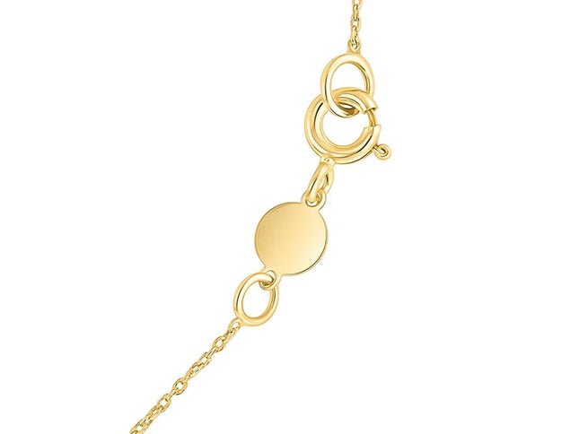 14K Yellow Gold Mini Diamond I Initial Pendant Necklace
