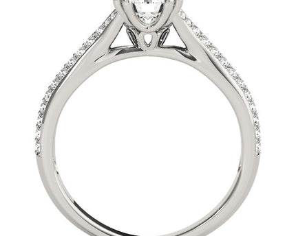 14k White Gold Double Prong Multirow Band Diamond Engagement Ring (1 1/8 cttw)