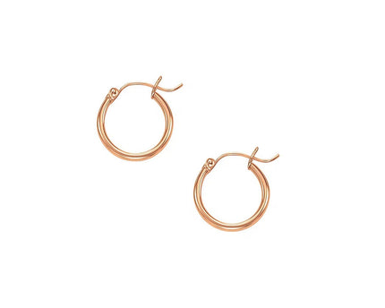 Classic Hoop Earrings in 14K Rose Gold (2x15 mm)